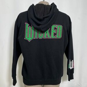 Wicked The Movie Embroidered Zip Up Universal Studios Black Hoodie Women's SMALL
